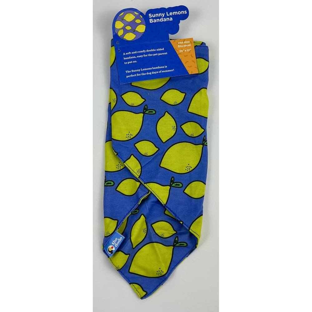 Pet Bandana Lot of 3 Peeps Sunny Lemons Dodo Print Medium Large Dog NWT - Picture 5 of 12